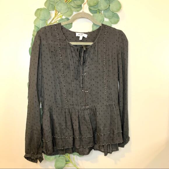 William Rast Devon Studded Black Peasant Top XS - Picture 3 of 4